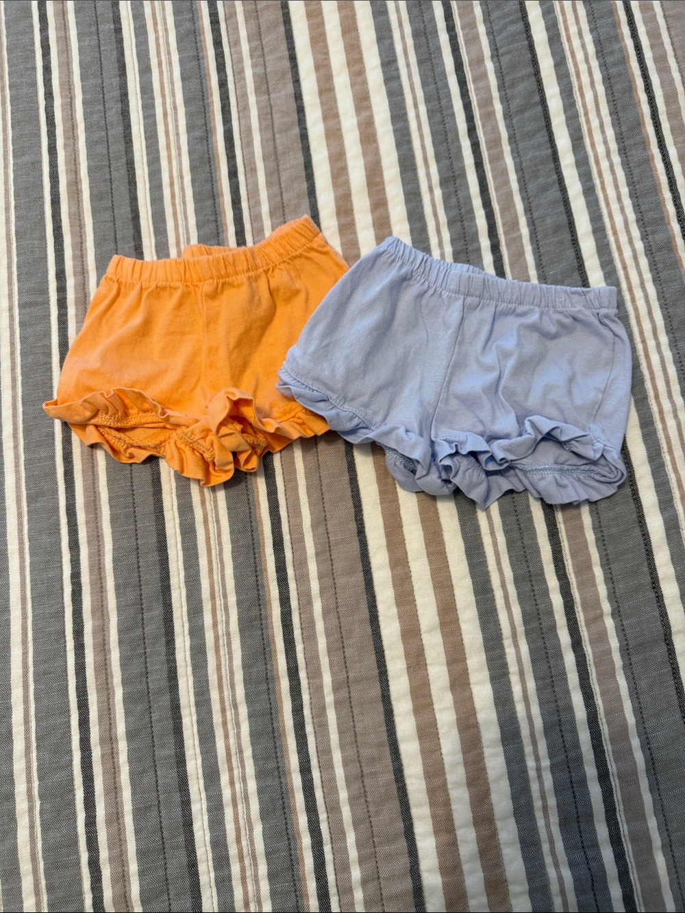 Carter's Ruffle Hem Shorts in Orange and Light Blue Never Worn